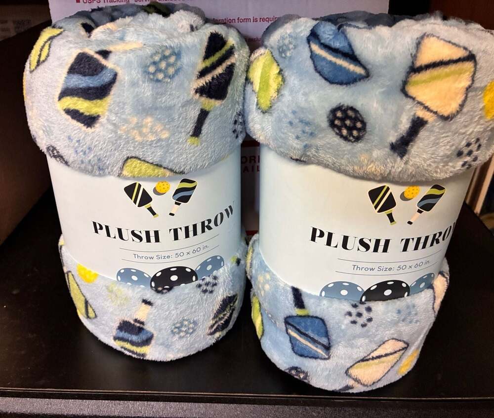 2 Comfort Bay Pickleball Collection Plush Throw Blanket 50 x 60 in.